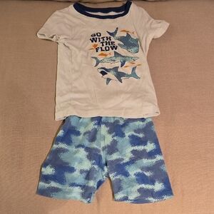 Kids Headquarters White & Blue Shark Pajama Set - Go With The Flow